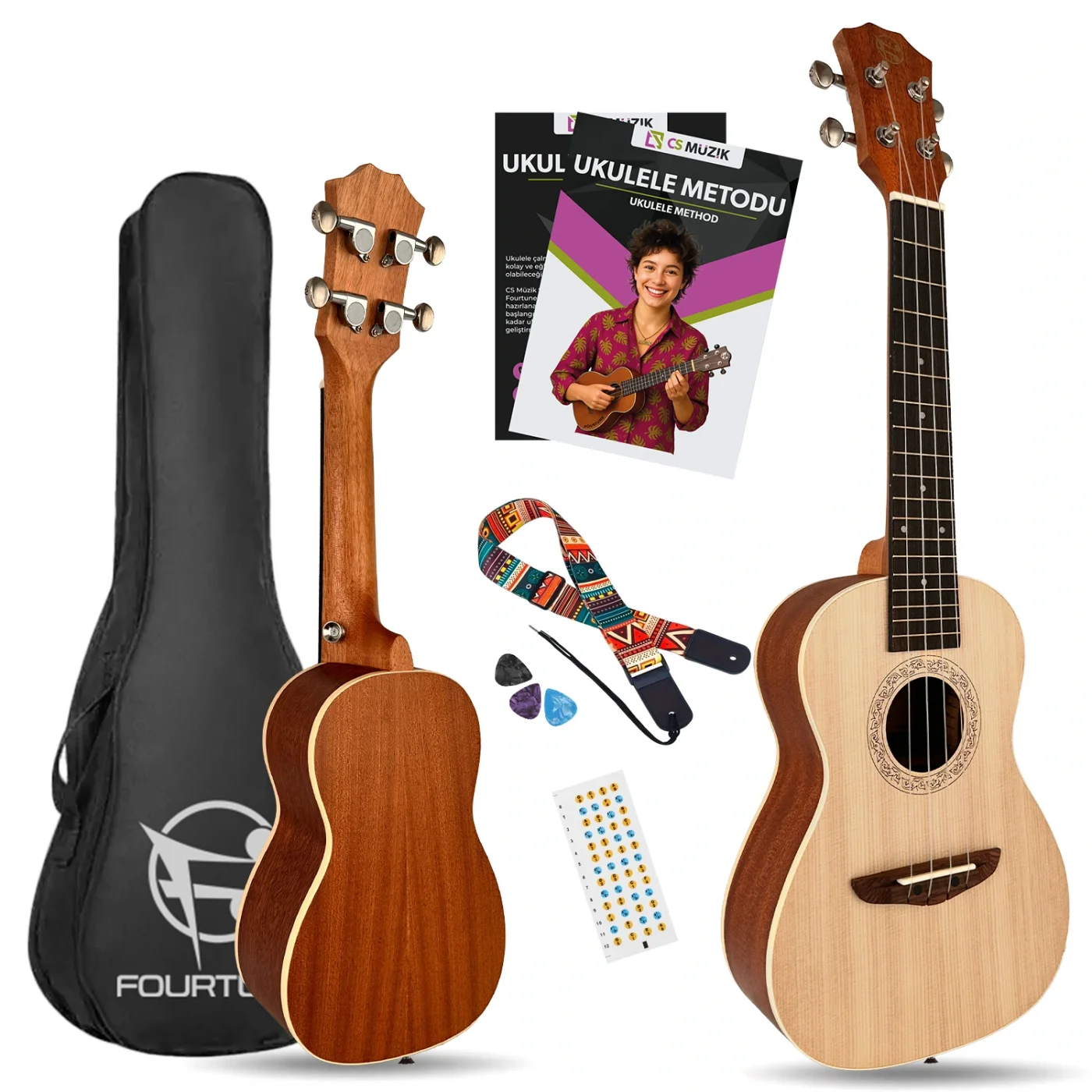 Fourtune Sydra UKC-23NT Concert Ukulele Maun Hakiki Ağaç