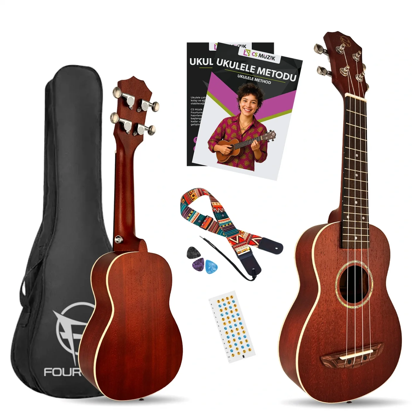 Fourtune Sydra UKS-21MN Soprano Ukulele Maun Hakiki Ağaç