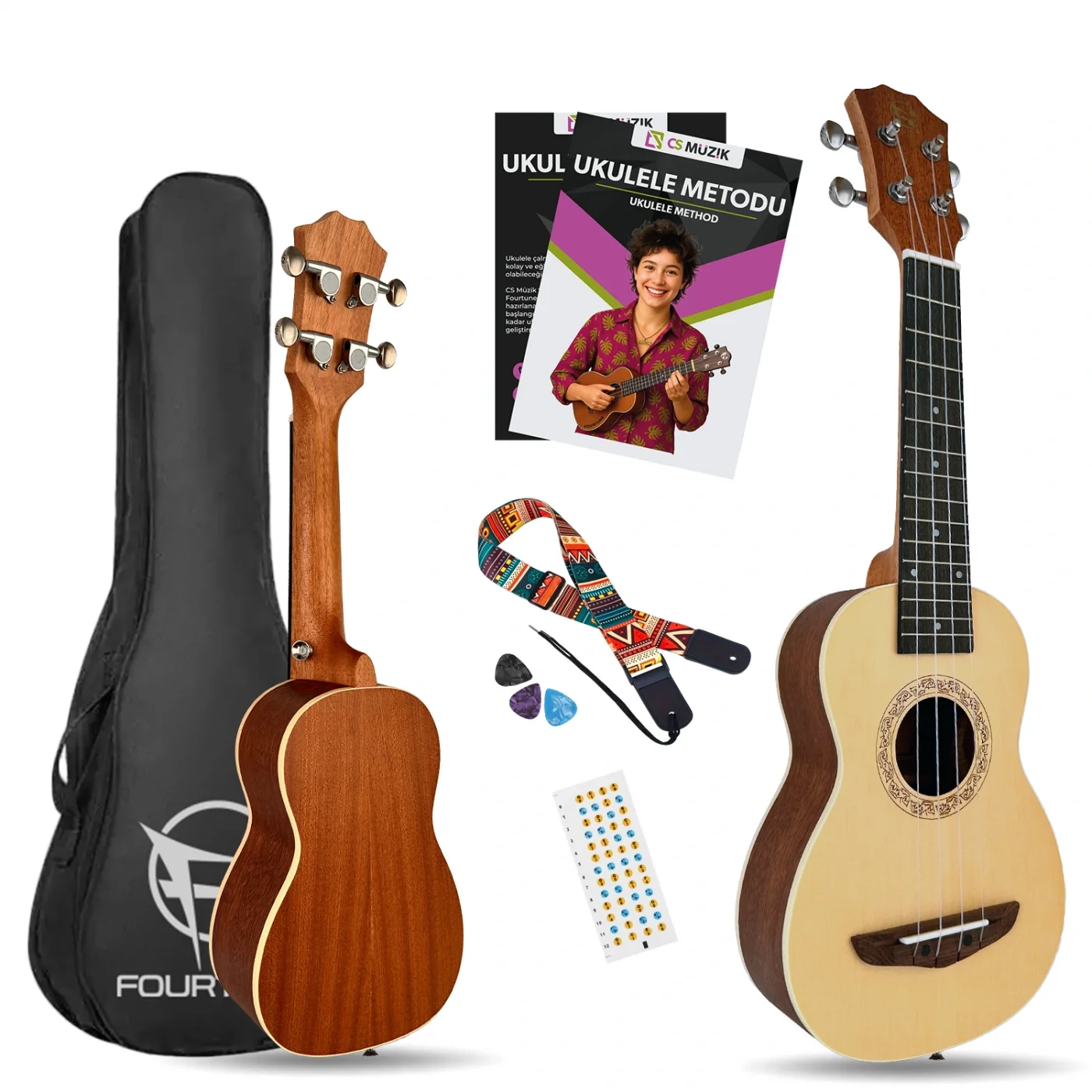 Fourtune Sydra UKS-21NT Soprano Ukulele Maun Hakiki Ağaç