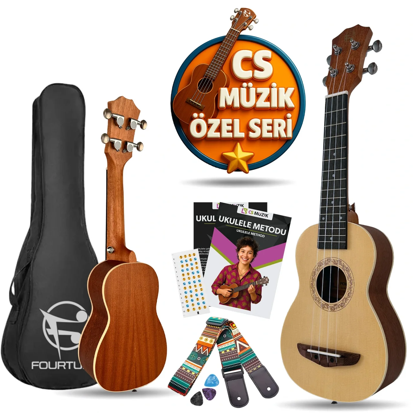 Fourtune Sydra UKS-21NT Soprano Ukulele Maun Hakiki Ağaç