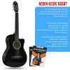 Fourtune Luca CW-200BK Kesik Kasa Siyah Klasik Gitar Seti 4/4 Sap Ayarlı (Cutaway)