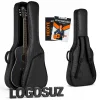 Fourtune Luca Siyah Akustik Gitar Kılıfı Kalın Taşıma Çantası (Eğitim Metodu Hediye)