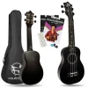 Fourtune Loki SP-21BK Soprano Siyah Ukulele Seti (Başlangıç Seviye)