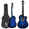 Fourtune Luca CW-200BL Mavi Kesik Kasa Klasik Gitar Seti 4/4 Sap Ayarlı (Cutaway)