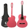 Fourtune Luca CW-200PK Pembe Kesik Kasa Klasik Gitar Seti 4/4 Sap Ayarlı (Cutaway)