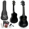 Fourtune Nova UKS-21BK Gül Ağacı Siyah Soprano Ukulele Seti