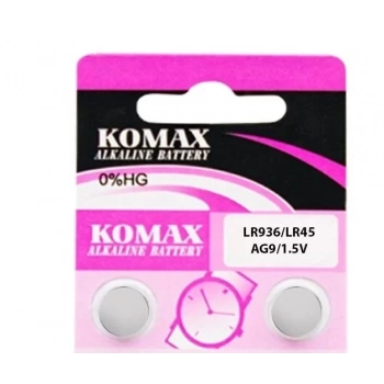 AG9 LR936 LR45 1.5V Düğme Pil Komax