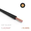 1 metre Yumuşak Silikon Kablo 1x6.0 mm2 SIAF 10 AWG - SiYAH
