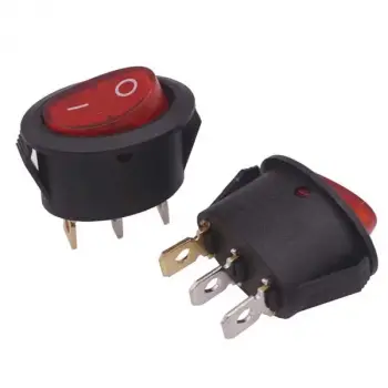 25mm Işıklı Oval ON-OFF Anahtar Switch 3P