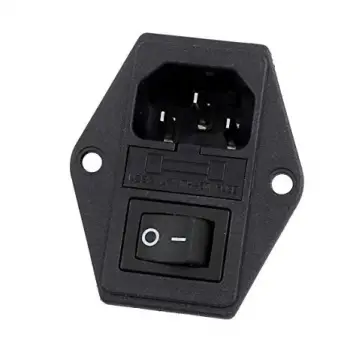 AC Power Supply Girişi (Güç Kaynağı) Konnektörü - Kulaklı - Sigortalı - Anahtarlı