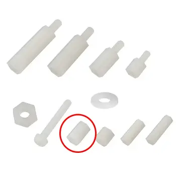 M3 x 15mm Plastik Aralayıcı Distans (BEYAZ) Dişi - Dişi M3*15+6mm