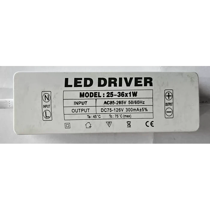 25 - 36 x 1W 300mA Led Sürücü Sabit Akım Led Driver