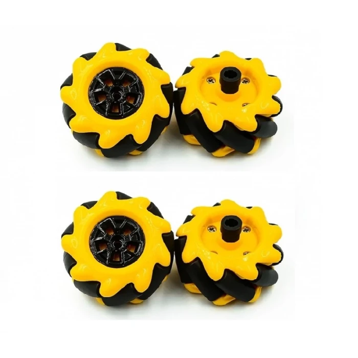 48mm Sarı Omni Mecanum Tekerlek Seti Sağ 2 Sol 2