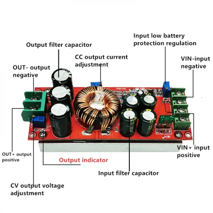 12-80V DC 40A 1800W Voltaj Yükseltici Step UP