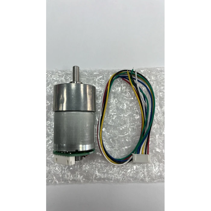 12V 35mm 60 RPM Redüktörlü Metal Dişli Motor Enkoderli