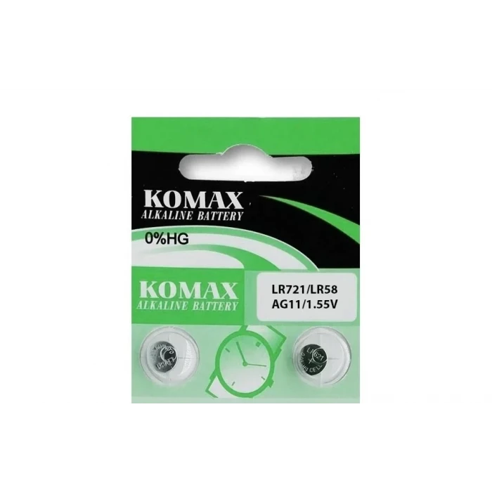 AG11 LR721 LR58  1.5V Düğme Pil Komax