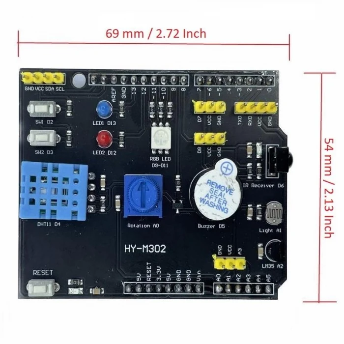 Arduino Çok Amaçlı Sensor Shield 9 In 1 DHT11 LM35