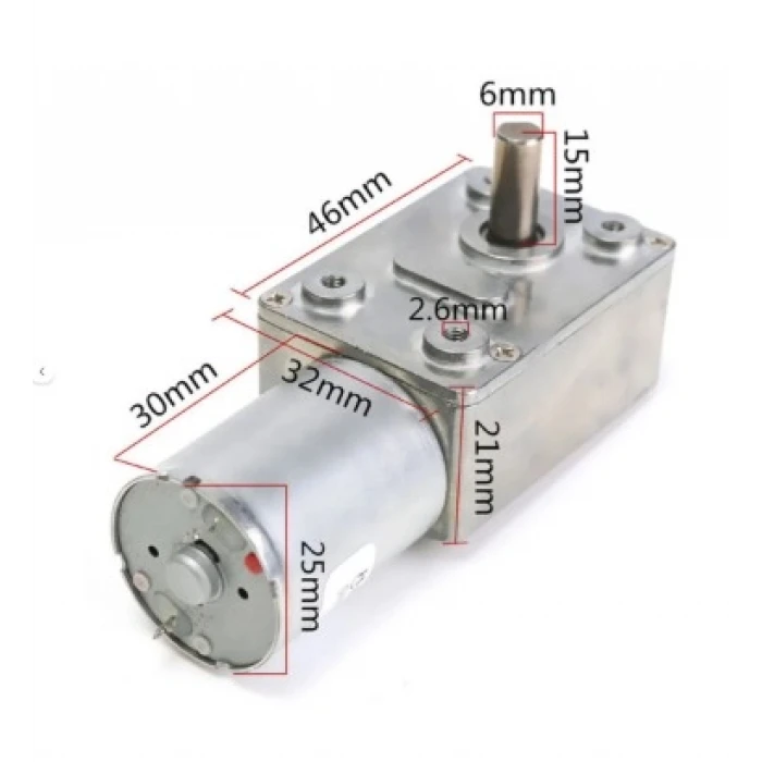 Jgy370 Dc 12v 18 Rpm Reduktorlu Motor 2 Yonde Donme L Tip  Yuksek Tork Metal Disli