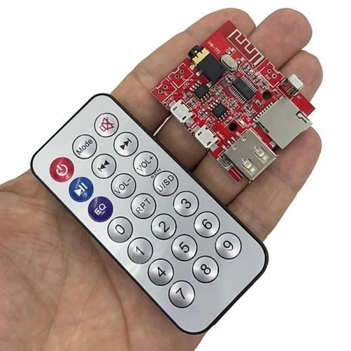 MP3 Kumandalı Bluetooth Amfi Modülü SD Kart + USB