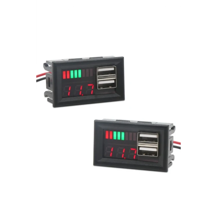 OEM Usb Soketli Voltmetreli Akü Kapasite Göstergesi 12v Pil Uyumlu