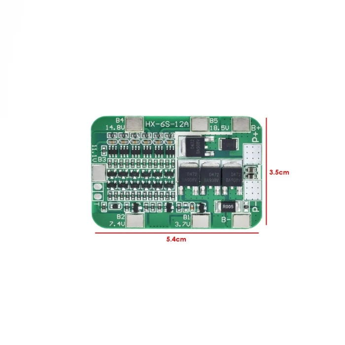 PİL ŞARJ KORUMA KARTI BMS 18650 LİTYUM 12A 22.2V HX-6S