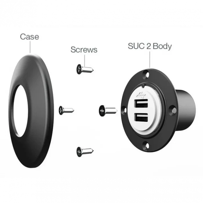 Sanel 12/24V USB Şarj Ünitesi Mavi Ledli (2,1A)