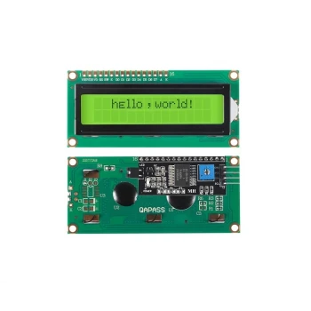 16x2 LCD Ekran - I2C Lehimli 1602 Sarı-Yeşil Display