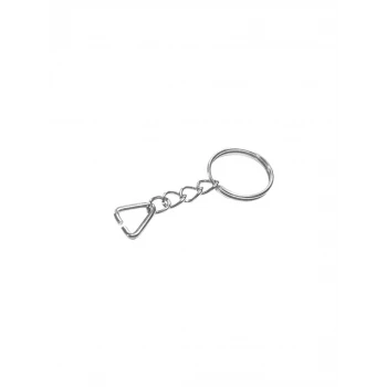 Anahtarlık Halkası, Halka + Zincir + Üçgen, 1 adet Gümüş