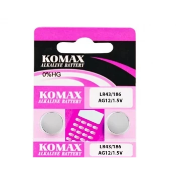 AG12 LR43 1.5V Düğme Pil Komax