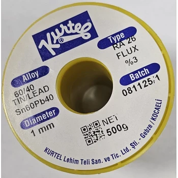 Kurtel Sn60/Pb40 Arax Pastalı Lehim Teli 1mm 500gr