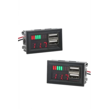 OEM Usb Soketli Voltmetreli Akü Kapasite Göstergesi 12v Pil Uyumlu