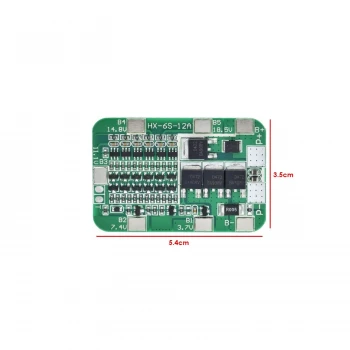 PİL ŞARJ KORUMA KARTI BMS 18650 LİTYUM 12A 22.2V HX-6S
