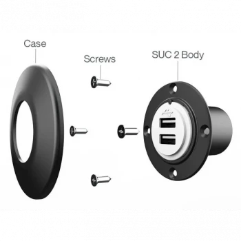Sanel 12/24V USB Şarj Ünitesi Mavi Ledli (2,1A)