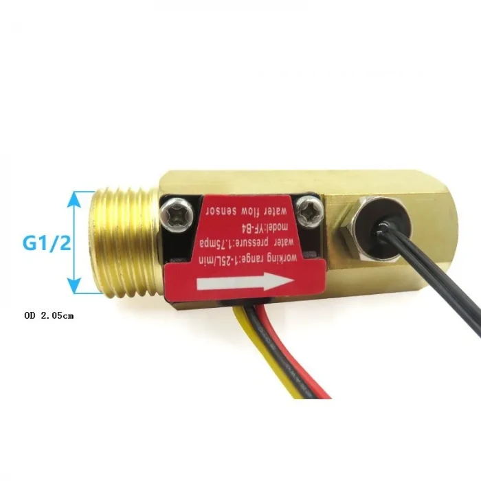 YF-B4 Su Akış Sensörü Sıcaklık Sensörlü - Pirinç