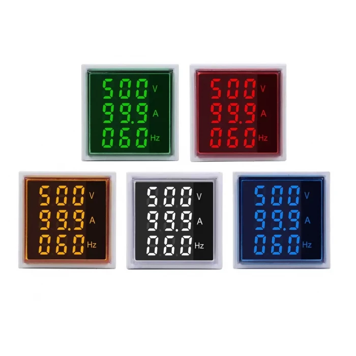 Dijital Volt Amper Hertz Ölçer AC 20-500V 100A - YEŞİL