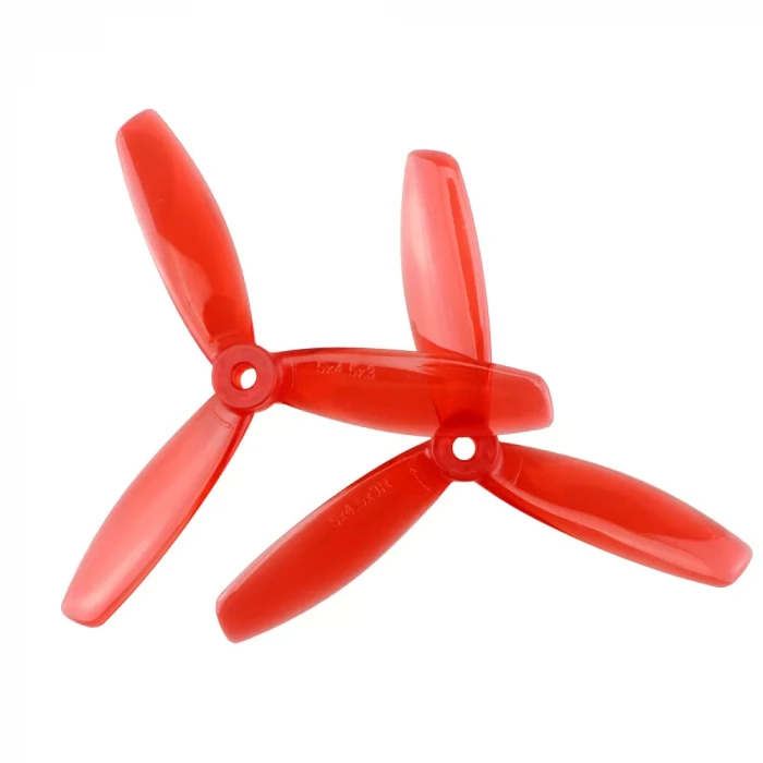 5045 Şeffaf Kırmızı ABS Pervane 3 Yaprak CW + CCW  Racing Drone Propeller