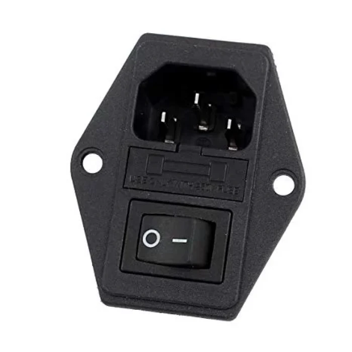 AC Power Supply Girişi (Güç Kaynağı) Konnektörü - Kulaklı - Sigortalı - Anahtarlı
