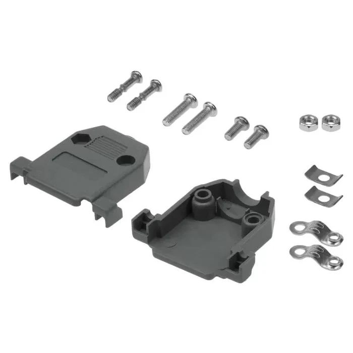 DB-15 Plastik Konnektör Kasası - DB15 Soket Yuvası - SiYAH