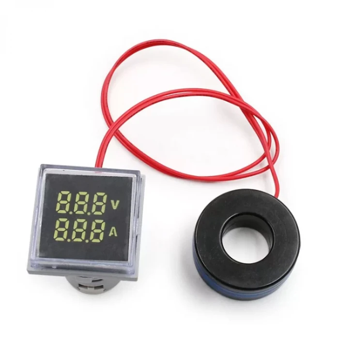 Dijital AC Ampermetre + Voltmetre Modülü 0-100A 20-500V - BEYAZ
