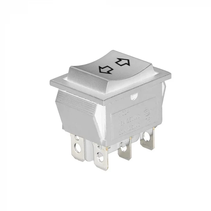 Geniş On-Off-On Oklu İki Tarafa Yaylı Anahtar - Beyaz