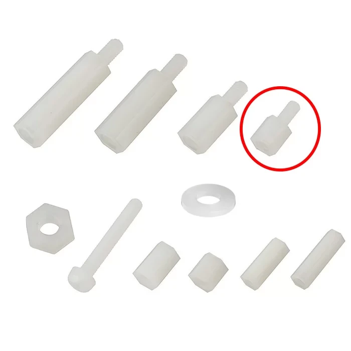 M3 x 15mm Plastik Aralayıcı Distans (BEYAZ) Dişi - Erkek M3*15+6mm