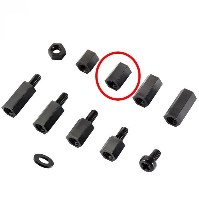 M3 x 5mm Plastik Aralayıcı Distans (SiYAH) Dişi - Dişi M3*5+6mm