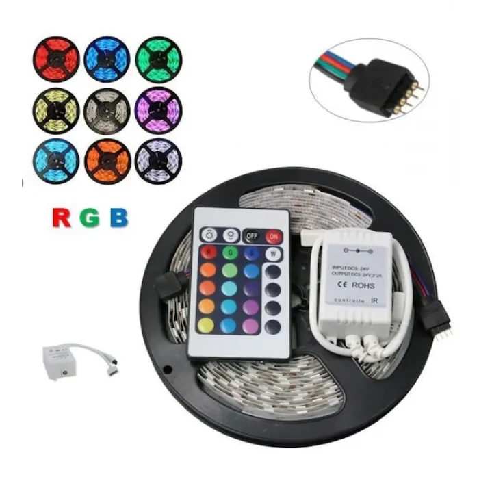 RGB Şerit Led 5 Metre Kumandalı Set