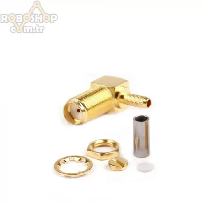 SMA Dişi Konnektör 90° RG174 RG178 RG316 LMR100 destekli