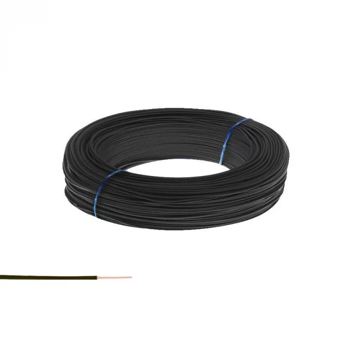 Tek Damarlı Zil Teli - Montaj Kablosu (1 metre) SiYAH kablo