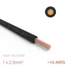 1 metre Yumuşak Silikon Kablo 1x2.5 mm2 SIAF 14 AWG - SiYAH