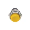 16mm Metal Push Buton - Normali Açık (NO) - Yaylı - SARI