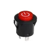 Buton - 26mm Işıklı ON-OFF Kalıcı Power Switch - KIRMIZI