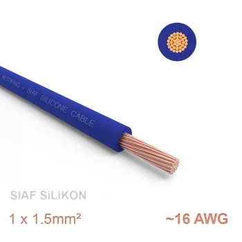 1 metre Yumuşak Silikon Kablo 1x1.5 mm2 SIAF 16 AWG - MAVi