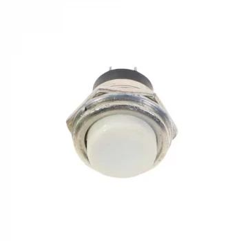 16mm Metal Push Buton - Normali Açık (NO) - Yaylı - BEYAZ